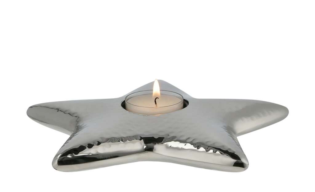 Teelichthalter Stern ¦ silber ¦ Stahl Ø: 18 Dekoration > Kerzen & Lichter > Kerzenständer - Höffner