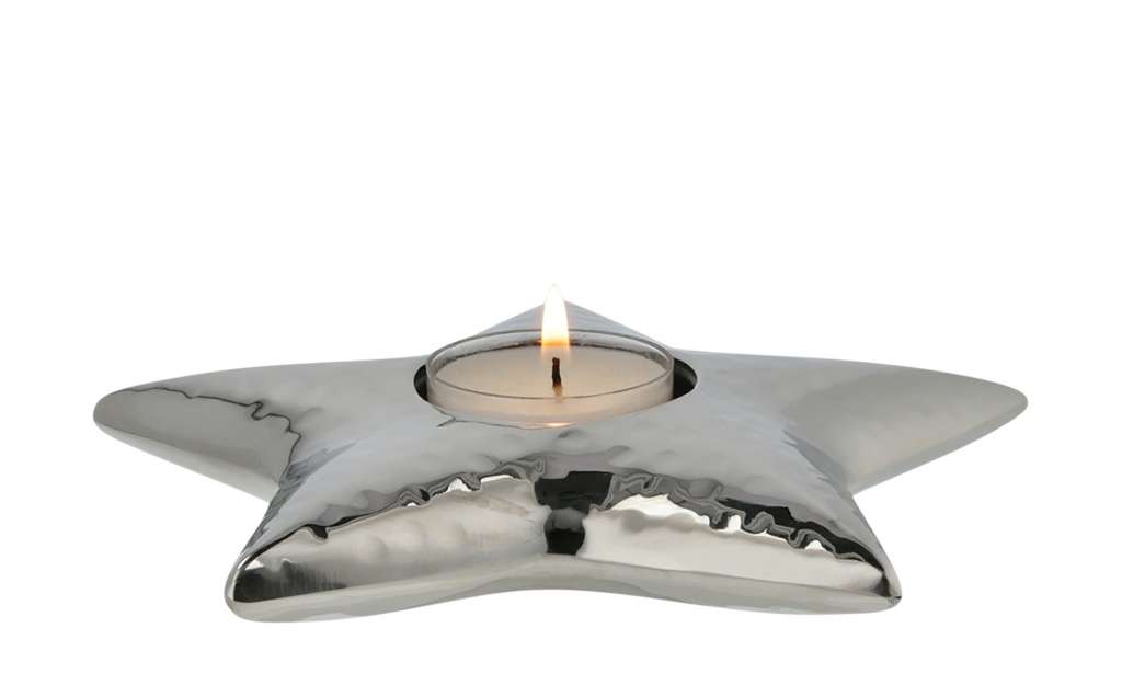 Teelichthalter Stern ¦ silber ¦ Stahl Ø: 15 Dekoration > Kerzen & Lichter > Kerzenständer - Höffner