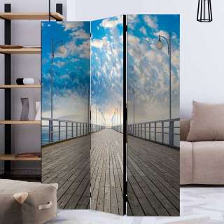 Fotoprint Paravent aus Leinwand und Fichtenholz beidseitig bezogen
