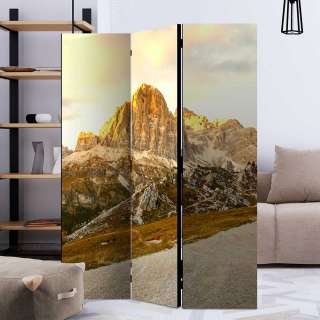 Paravent alpin mit Berglandschaft Motiv Landhausstil