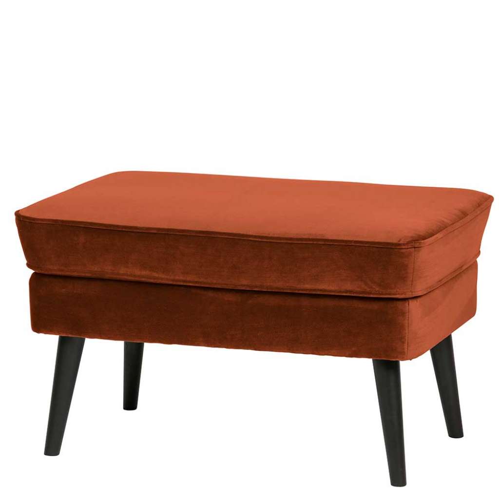 Sitzhocker in Rostfarben und Schwarz Samtbezug