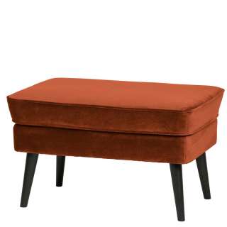 Sitzhocker in Rostfarben und Schwarz Samtbezug