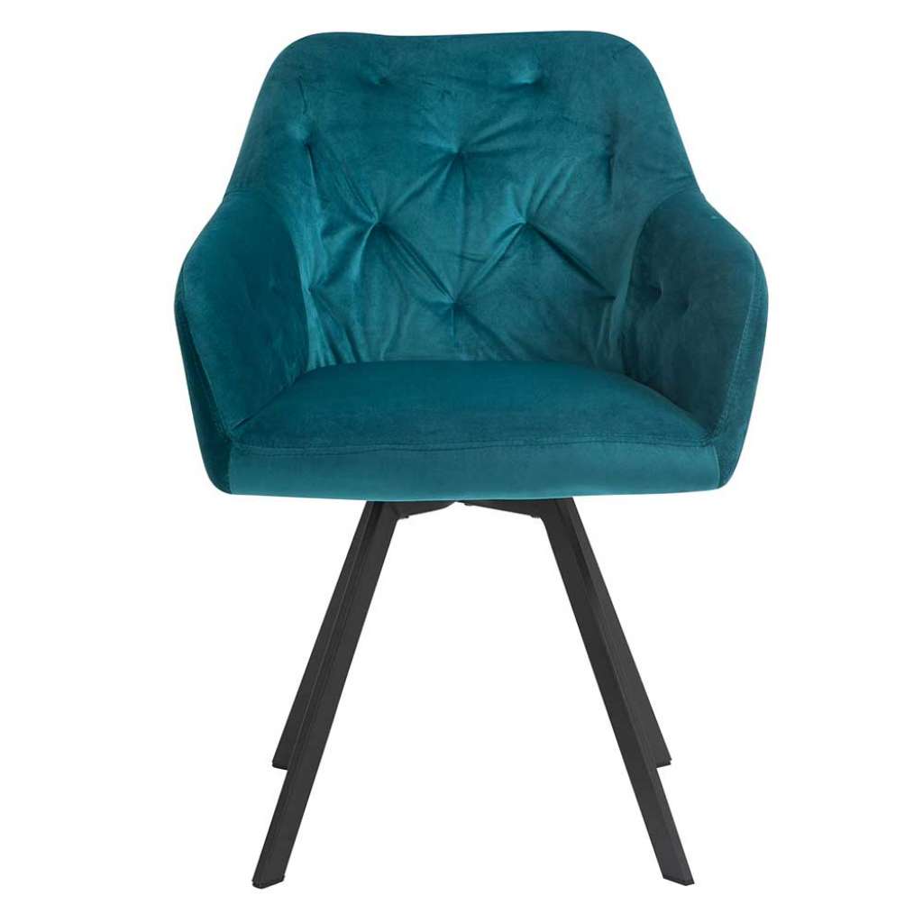 Polster Armlehnstuhl mit Samt Bezug Türkis