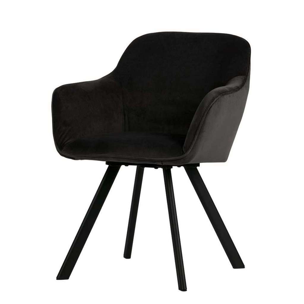 Stuehle Esszimmer aus Samt in Anthrazit 47 cm Sitzhöhe (2er Set)