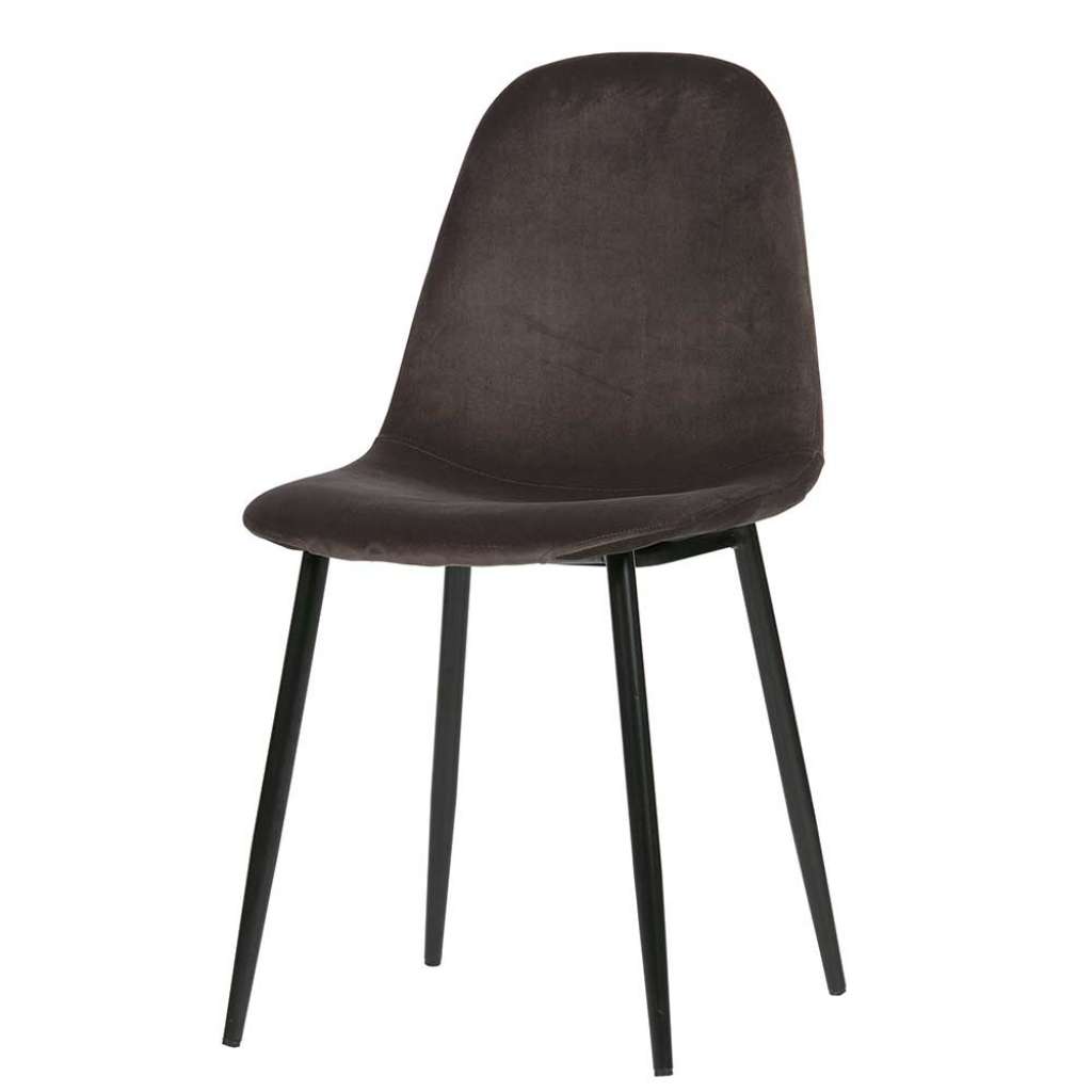 Schalenstuehle mit Samt Bezug Gestell aus Metall (2er Set)