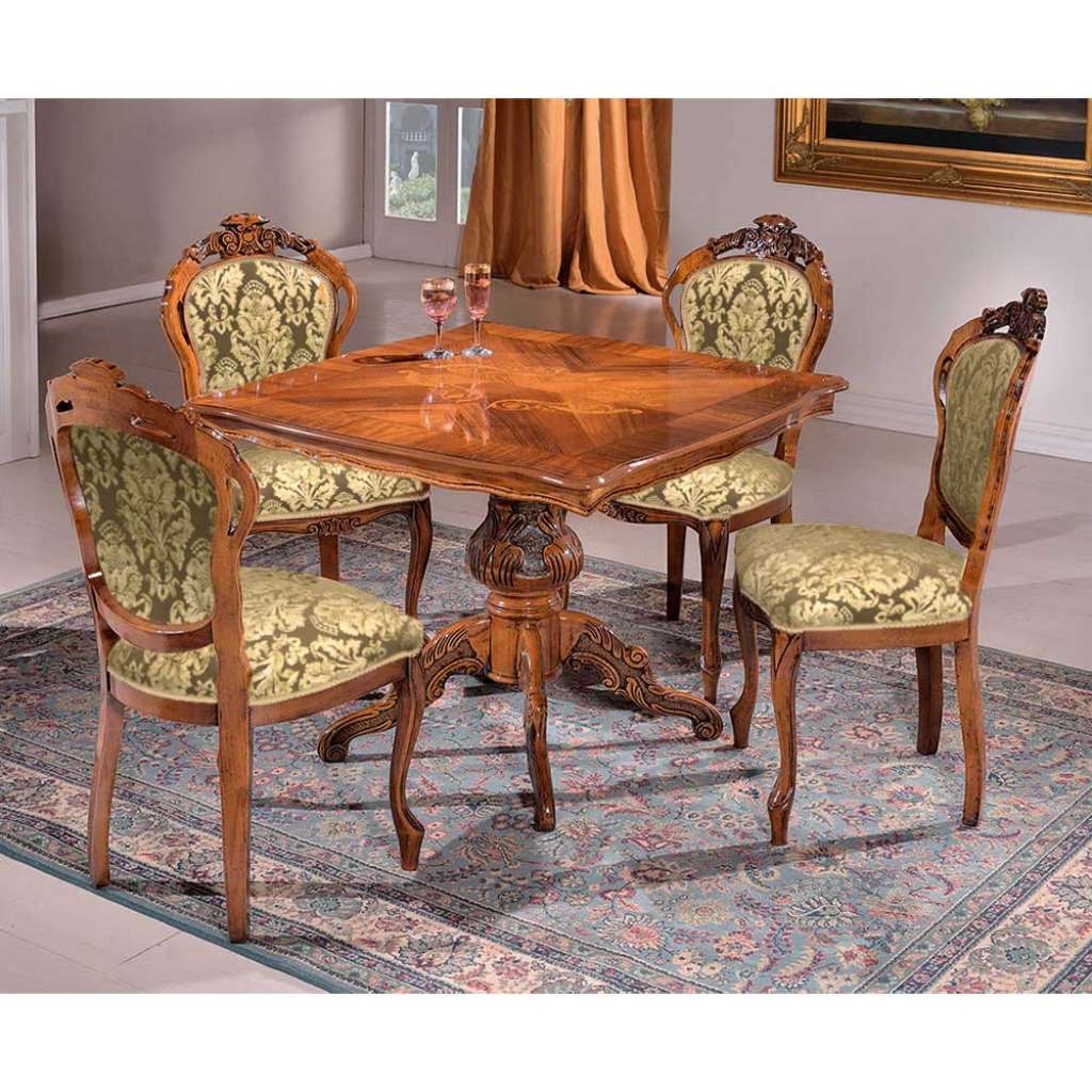 Esszimmermöbelset mit hoher Lehne Barockstil (fünfteilig)