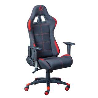 Gaming Schreibtischstuhl in Schwarz und Rot Liegefunktion