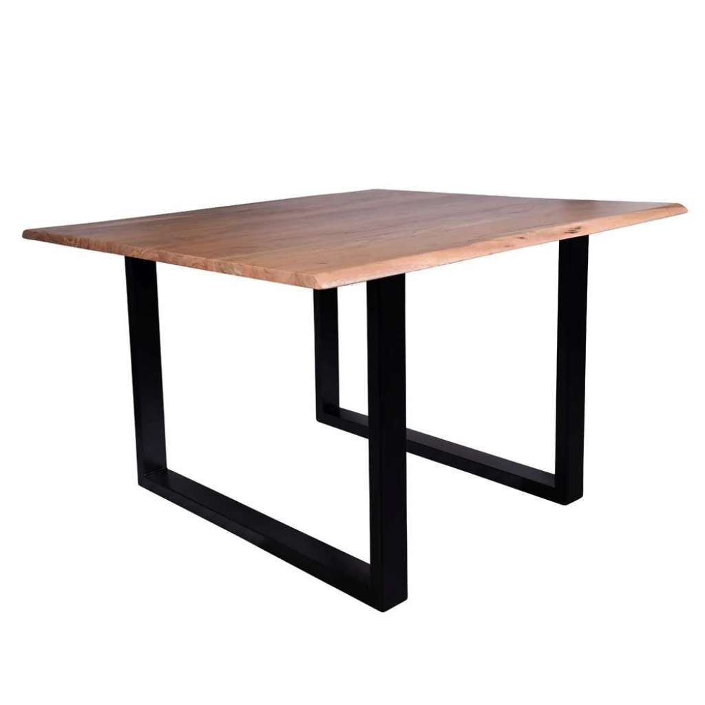 Quadratischer Tisch aus Akazie Massivholz Metall