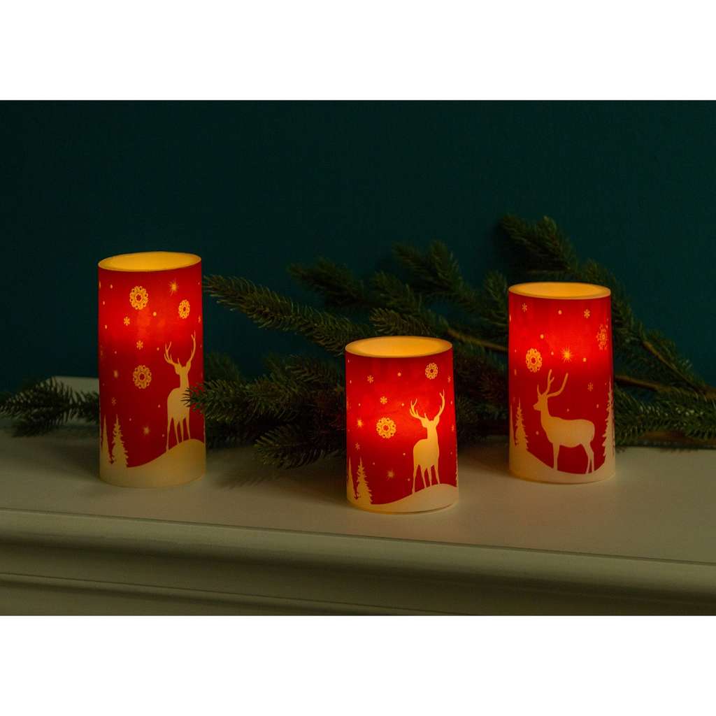 home24 LED-Kerze Winterland (3-teilig)