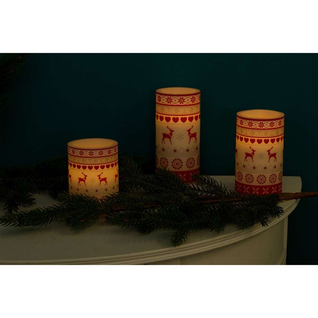 home24 LED-Kerze Nordisch (3-teilig)