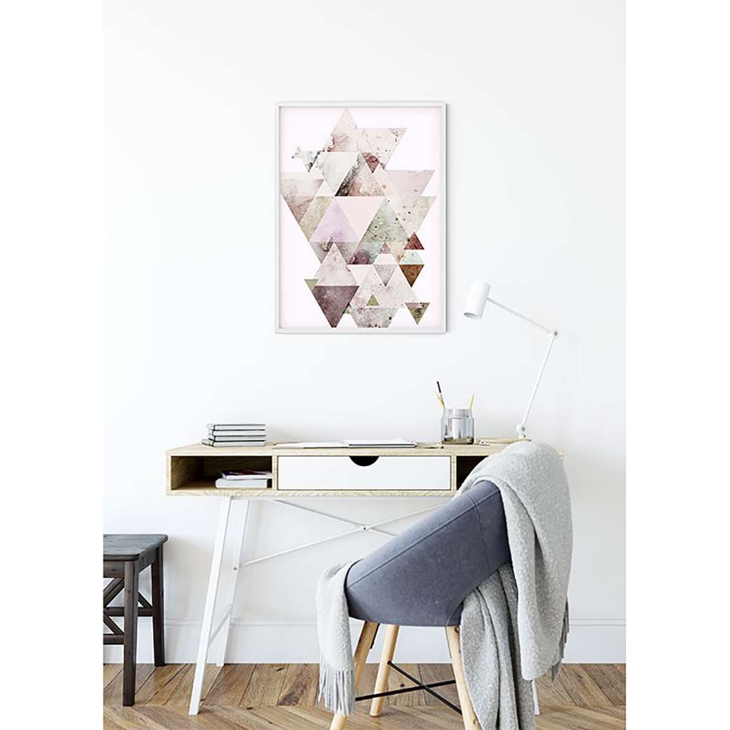 home24 Wandbild Triangles Red