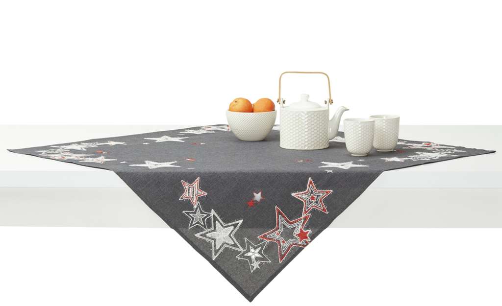 Mitteldecke  Sterne ¦ grau ¦ 100% Polyester Heimtextilien > Tischwäsche > Tischdecken - Höffner