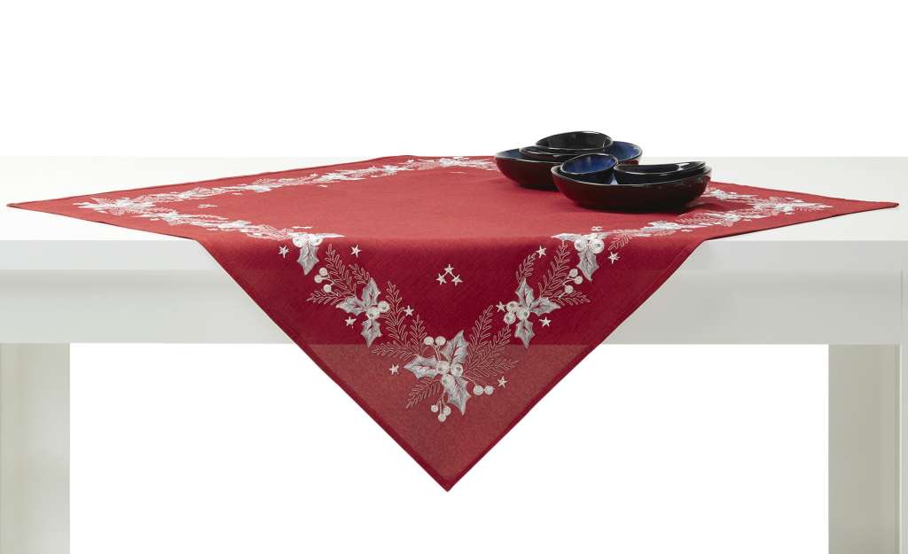 Mitteldecke  Weihnachtszweige ¦ rot ¦ 100% Polyester Heimtextilien > Tischwäsche > Tischdecken - Höffner