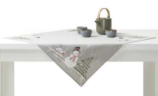 Mitteldecke  Schneemann, Bäume ¦ grau ¦ 100% Polyester Heimtextilien > Tischwäsche > Tischdecken - Höffner