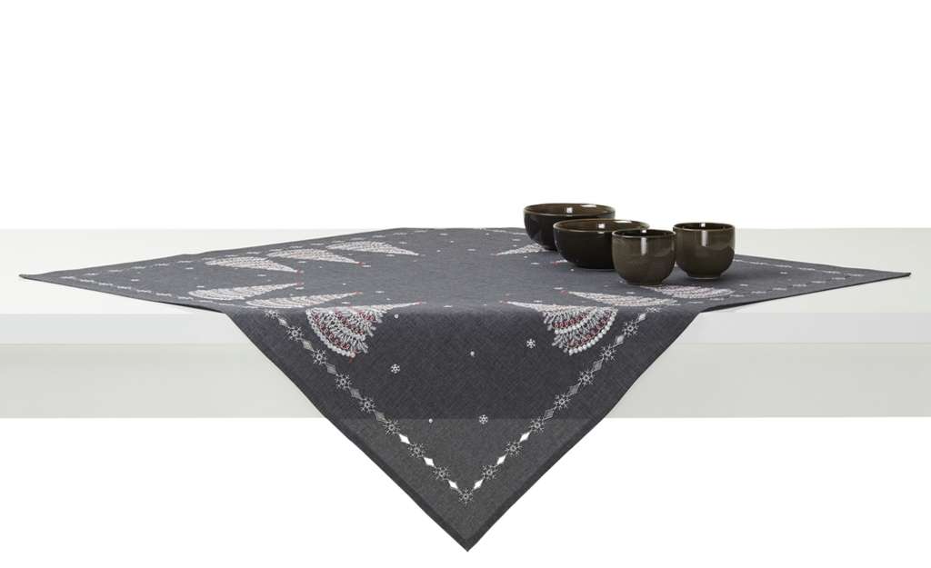 Mitteldecke  Weihnachtsbäume ¦ grau ¦ 100% Polyester Heimtextilien > Tischwäsche > Tischdecken - Höffner