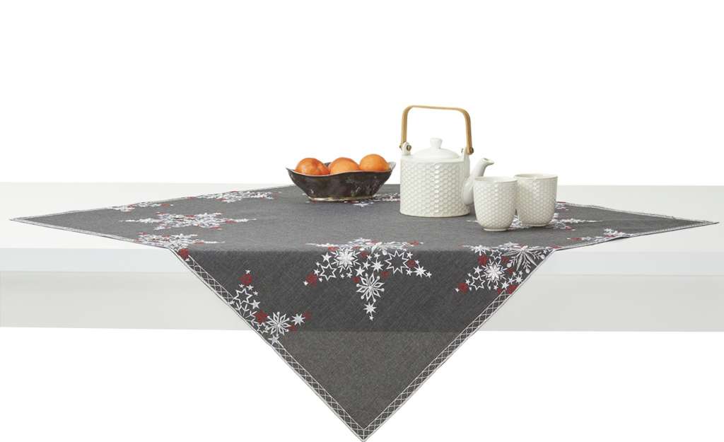 Mitteldecke  Weihnachtssterne ¦ grau ¦ 100% Polyester Heimtextilien > Tischwäsche > Tischdecken - Höffner