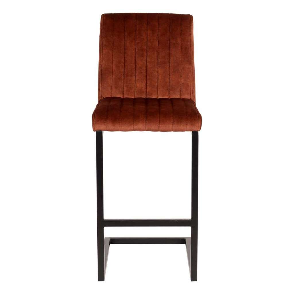Schwinggestell Barstuhl Veloursbezug Rostfarben 66 cm Sitzhöhe
