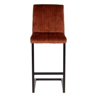 Schwinggestell Barstuhl Veloursbezug Rostfarben 66 cm Sitzhöhe
