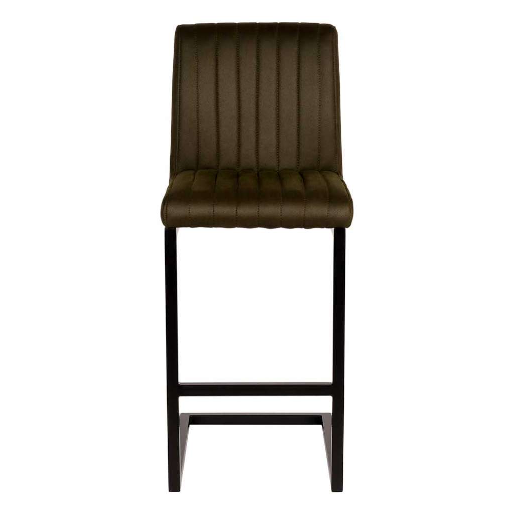Barstuhl in Oliv Grün und Schwarz 66 cm Sitzhöhe