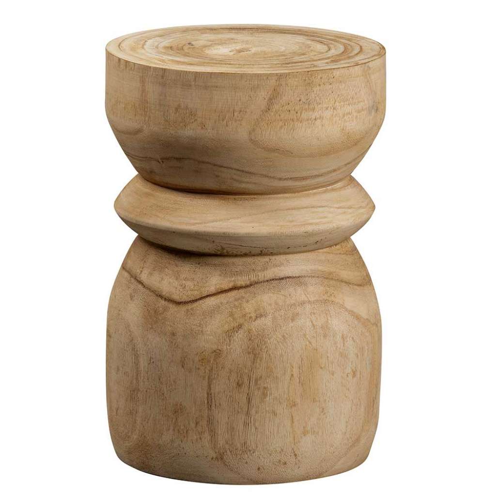 Holzhocker aus Paulownia Massivholz naturbelassen (zweiteilig)