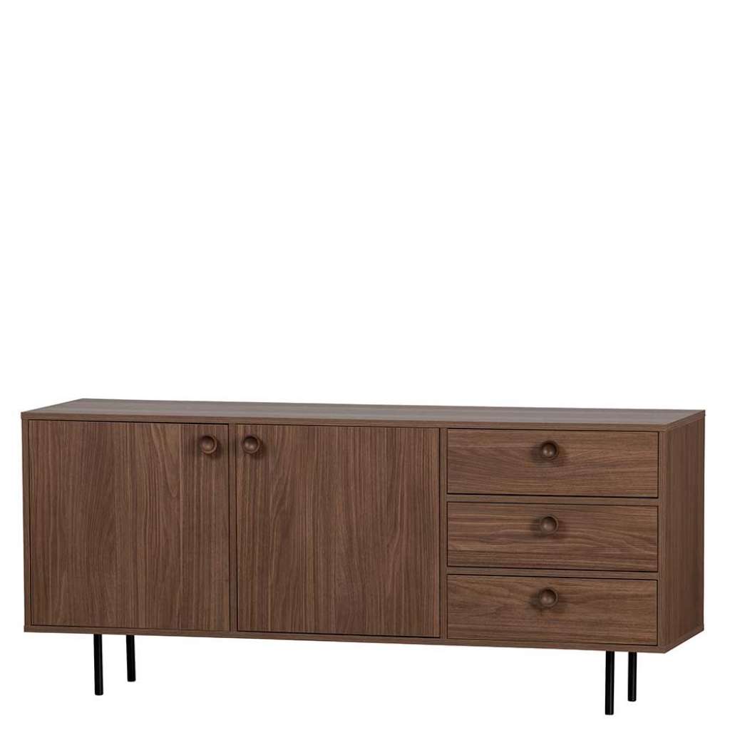 Retro Sideboard in Walnussfarben dekorative Griffe