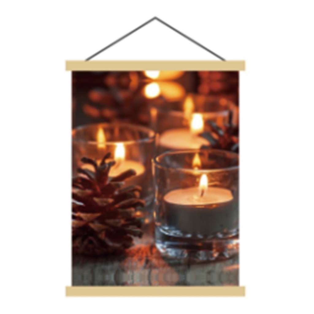 home24 LED-Leinwandbild Kerzenlicht