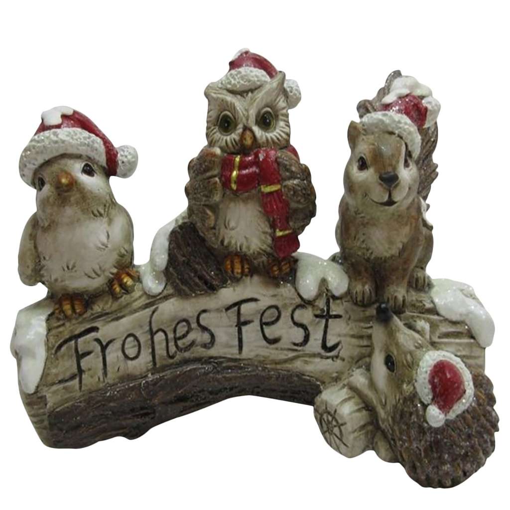 home24 Dekofigur Bird, Owl, Squirrel & Hedgehog