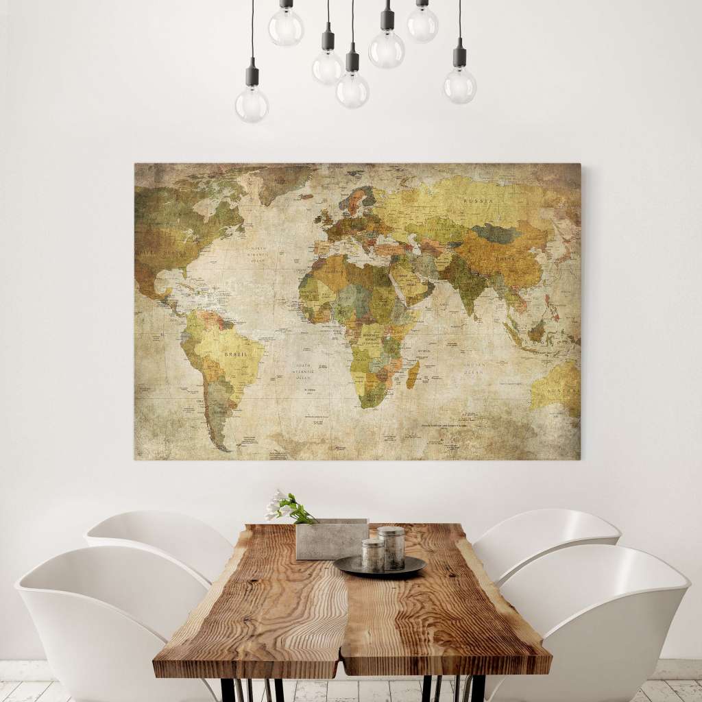 home24 Leinwandbild Weltkarte II