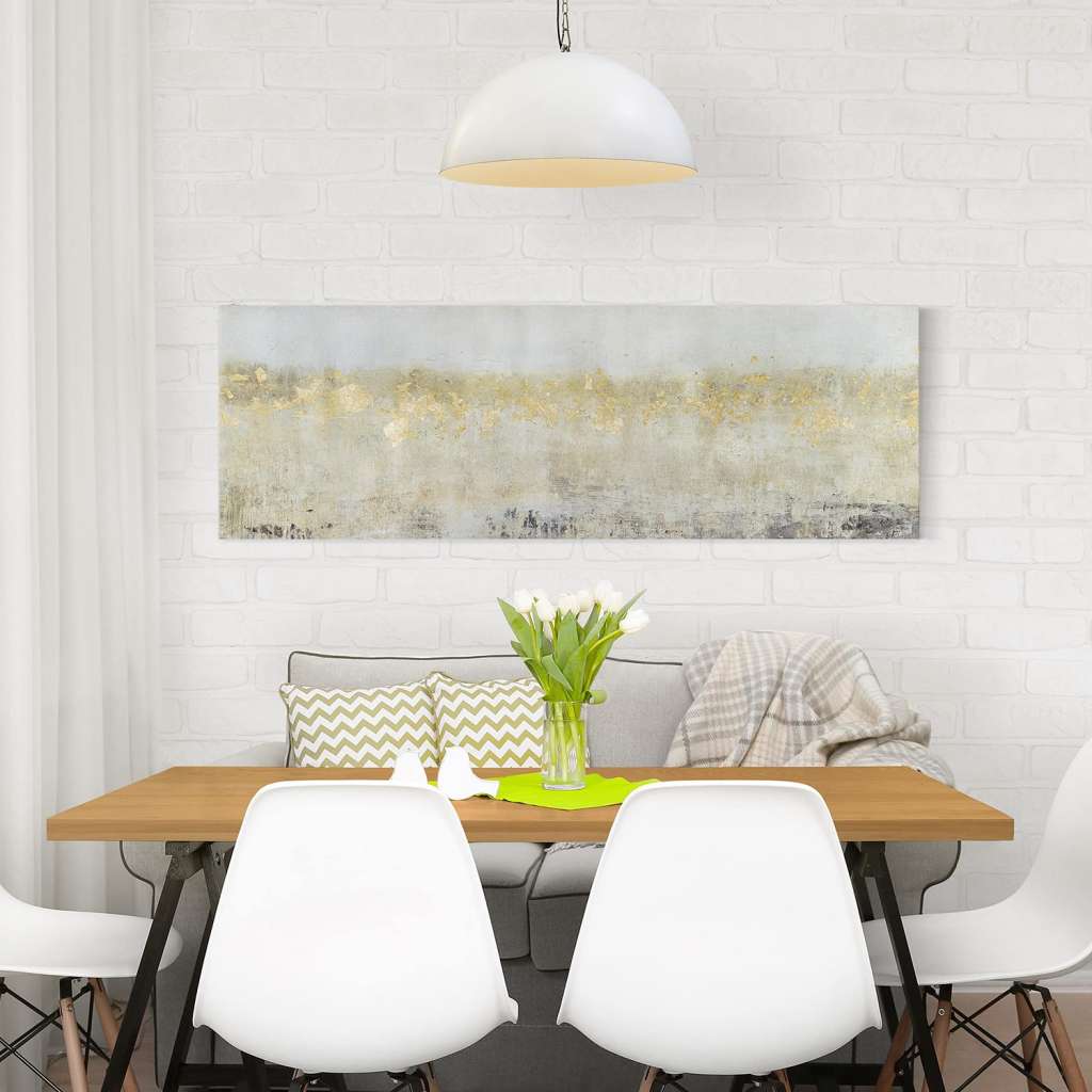 home24 Leinwandbild Goldene Farbfelder I