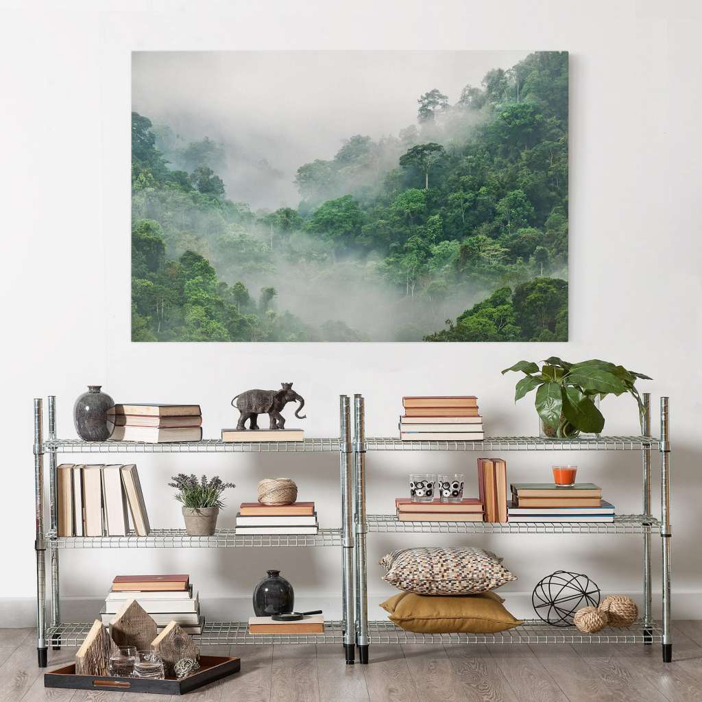 home24 Leinwandbild Dschungel im Nebel II
