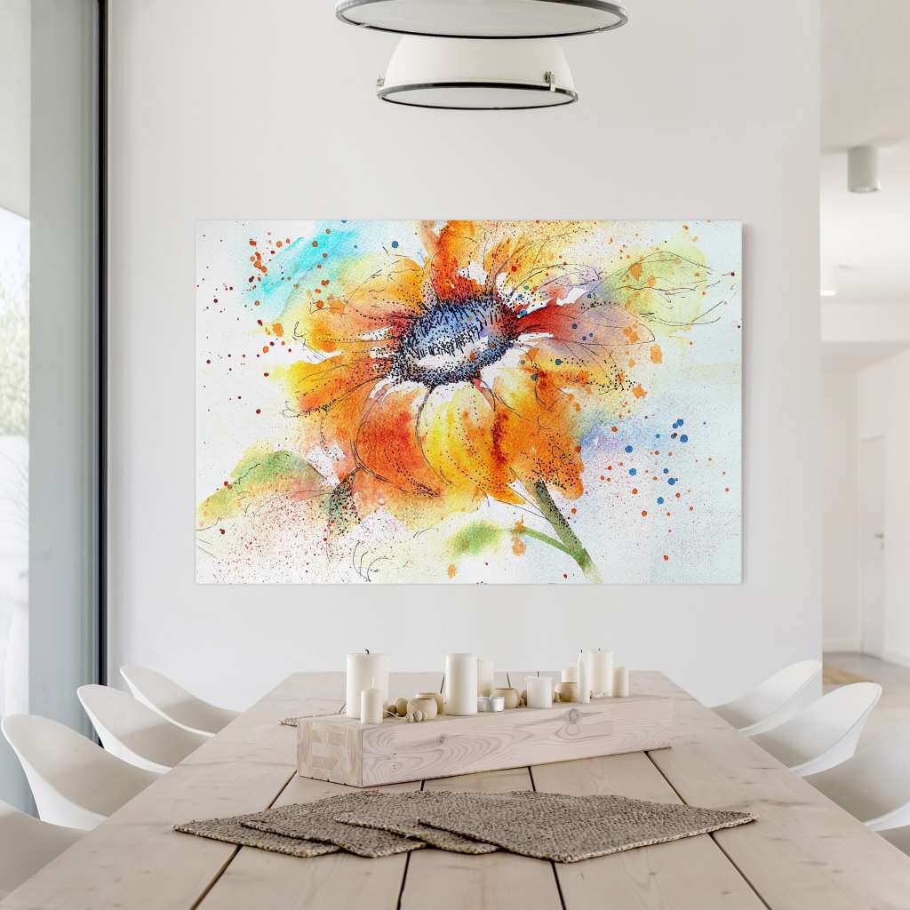 home24 Leinwandbild Painted Sunflower II