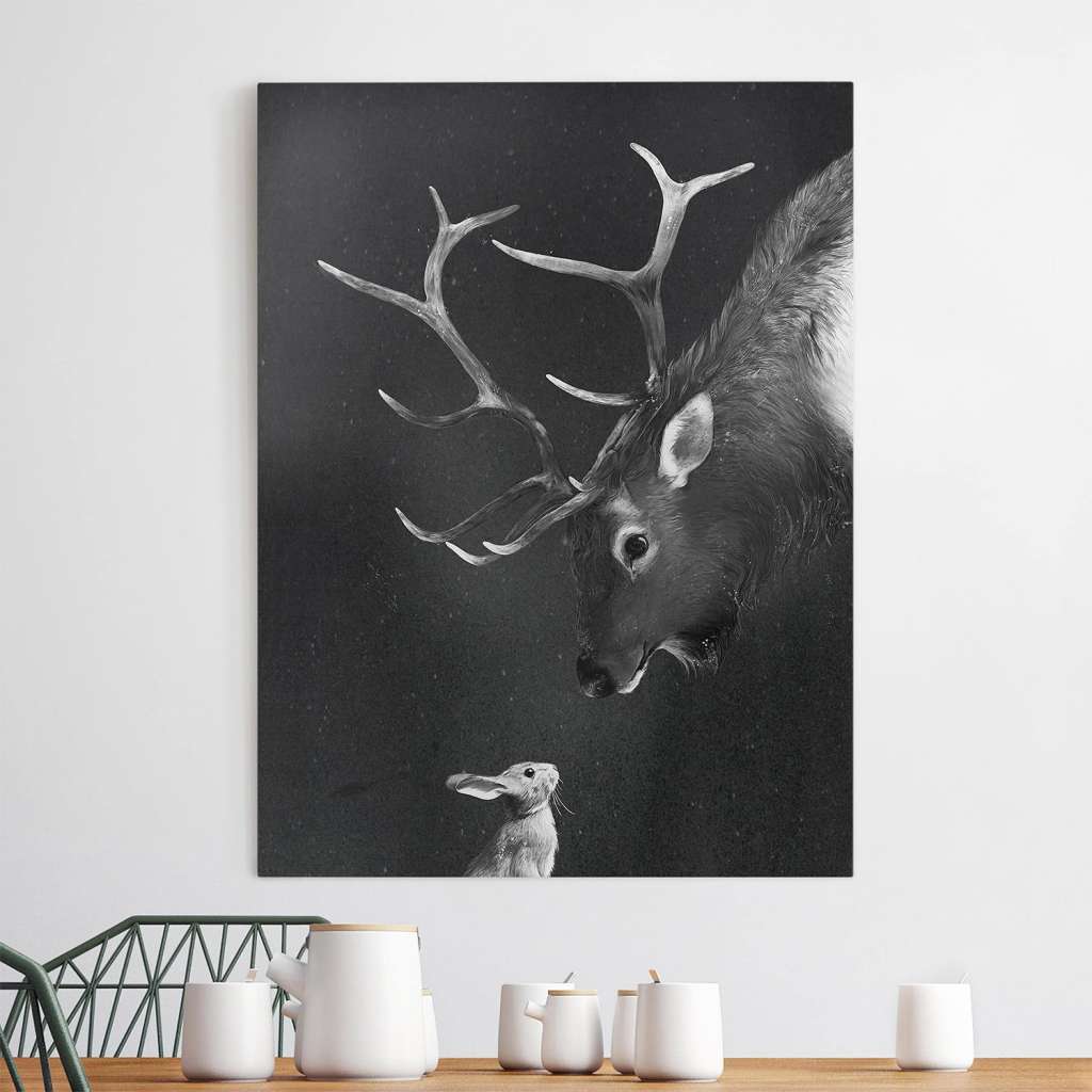 home24 Leinwandbild Illustration Hirsch I