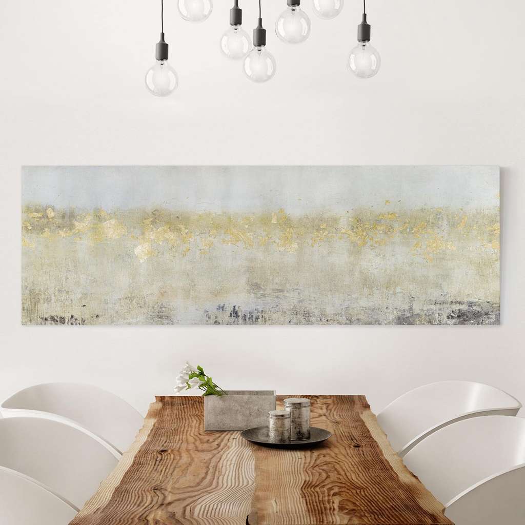 home24 Leinwandbild Goldene Farbfelder II