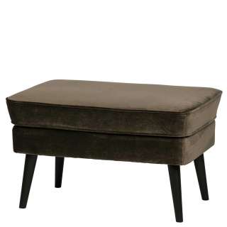 Wohnzimmer Hocker mit Samt Bezug Dunkelgrün