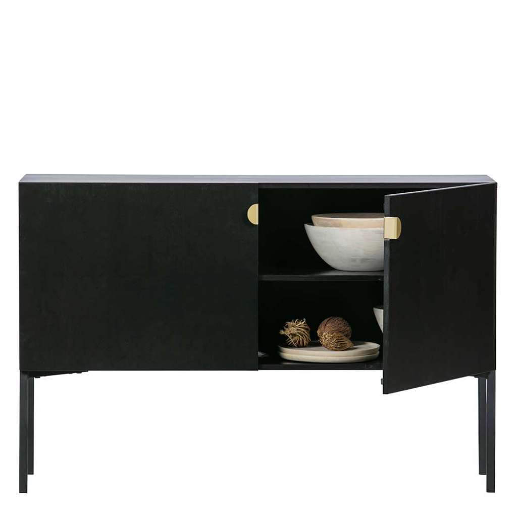 Kleines Sideboard in Schwarz 2 Türen