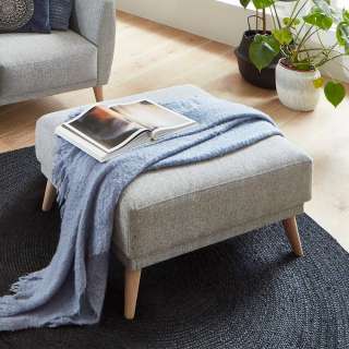 Polsterhocker für Sofa in Grau Eiche gekälkt