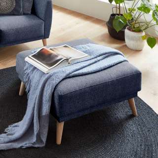 Polsterhocker für Couch in Dunkelgrau Eiche gekälkt