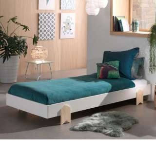 Kinderzimmer Stapelbett in Weiß Kieferfarben