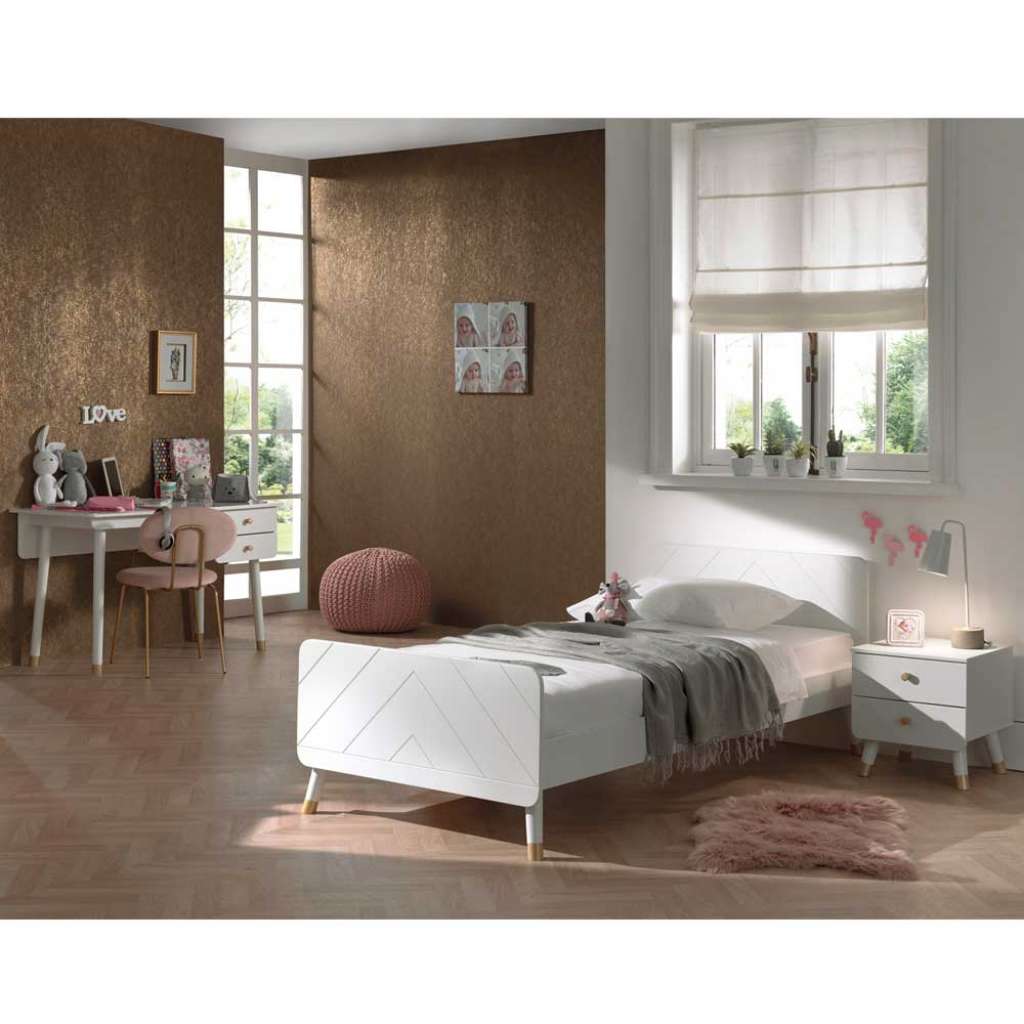 Weißes Jugendzimmer mit Schreibtisch Mädchen (dreiteilig)