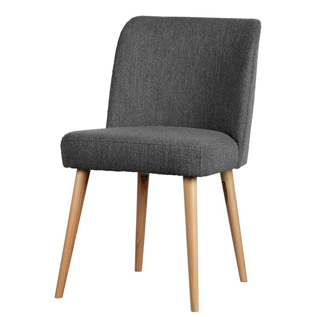 Esstisch Stühle dunkelgrauer Stoffbezug Gestell aus Holz (2er Set)