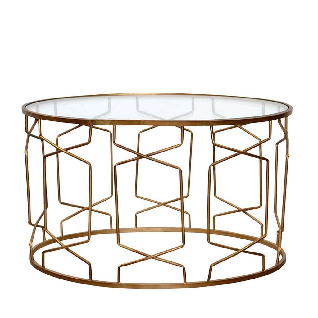 Design Couchtisch mit ovaler Tischplatte Gestell Goldfarben