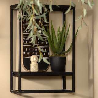 Wandhängeregale in Schwarz aus Metall modernes Design (2er Set)