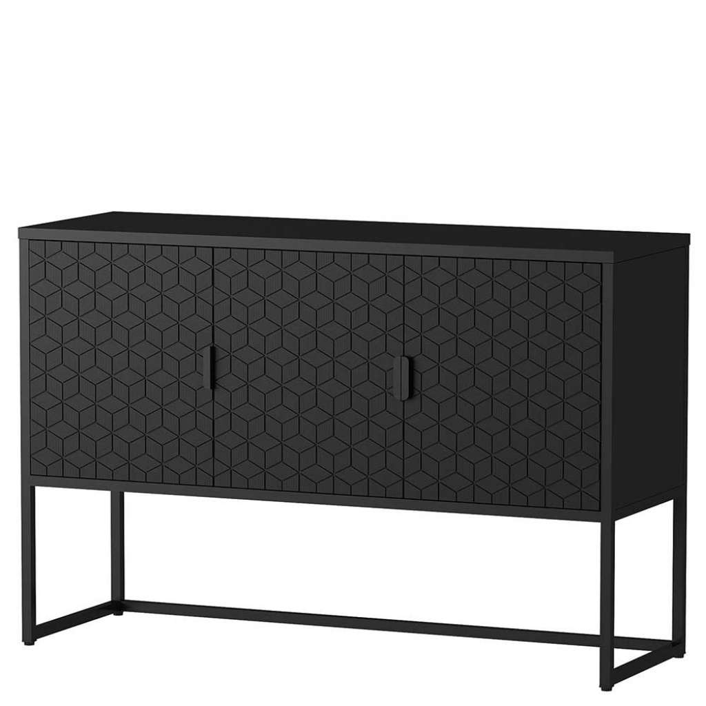 Moderne Anrichte mit Bügelgestell aus Metall Schwarz