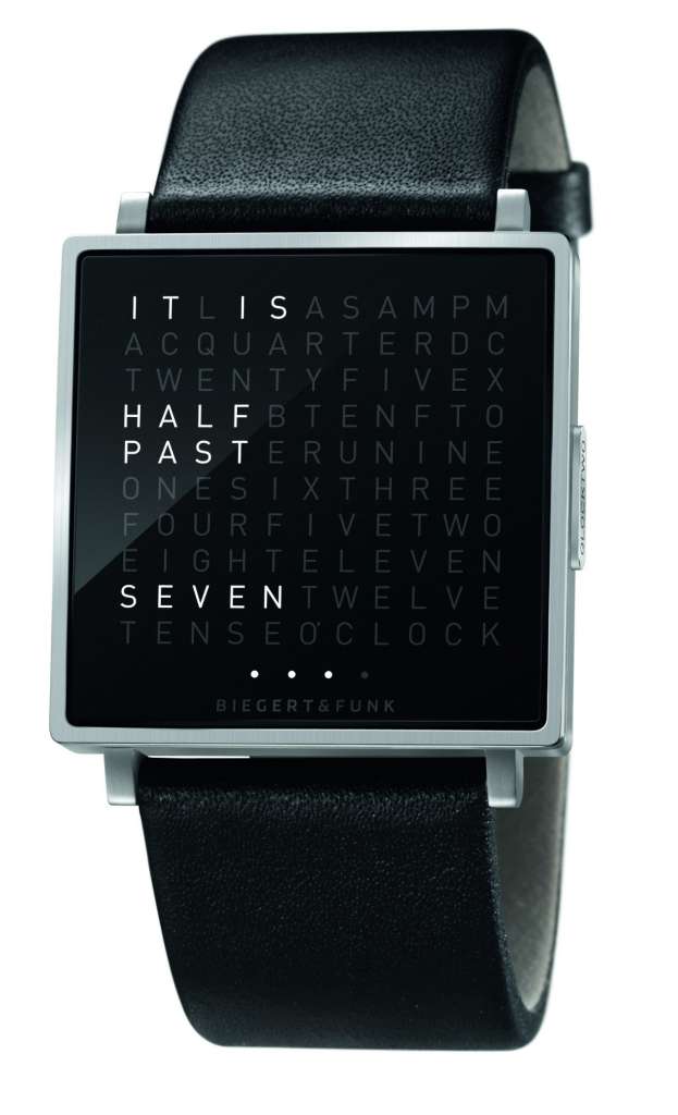 Biegert&Funk - Qlocktwo W - Armbanduhr - englisch - Edelstahl matt - L - indoor