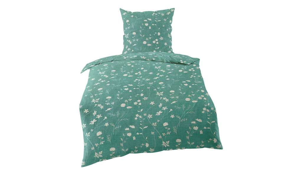 Como Green Mako Satin Bettwäsche  Floral ¦ grün ¦ 100% Baumwolle Bettwaren > Bettwäsche-Sets > weitere Bettwäschesets - Höffner