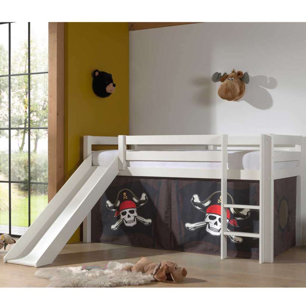 Kinder Spielbett Pirat in Weiß Leiter und Rutsche