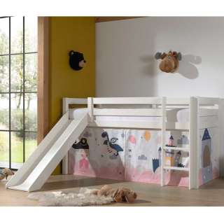 Kinder Spielbett in Weiß Vorhang mit Prinzessin Motiv