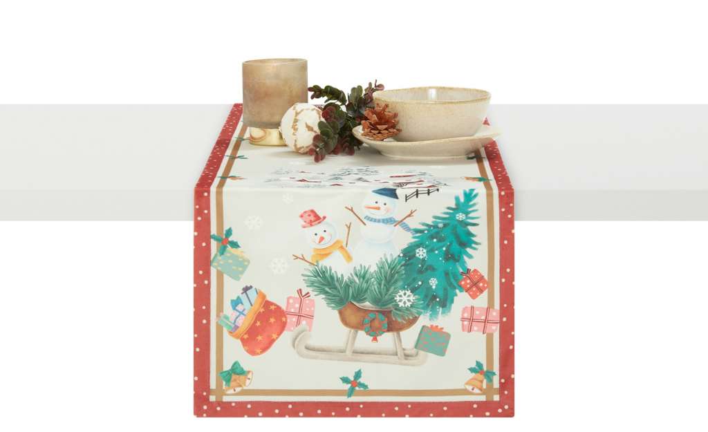 LAVIDA Tischläufer  Schneemänner ¦ rot ¦ 100% Polyester Heimtextilien > Tischwäsche > Tischläufer - Höffner