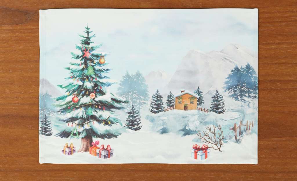 LAVIDA Platzset  Weihnachtslandschaft ¦ weiß ¦ Canvas (100% Polyester) Heimtextilien > Tischwäsche > Platzsets - Höffner