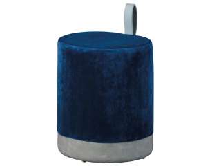 Hocker Osane Samt Blau ¦ blau Polstermöbel > Hocker - Höffner